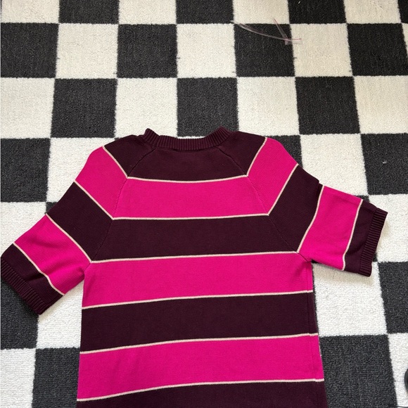 Ann Taylor Burgundy and Pink Knit Top Half Sleeve - Picture 11 of 11